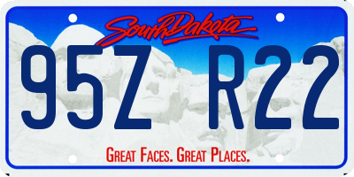 SD license plate 95ZR22