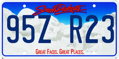 SD license plate 95ZR23