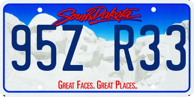 SD license plate 95ZR33