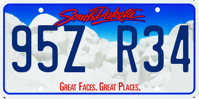 SD license plate 95ZR34