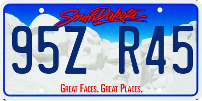 SD license plate 95ZR45