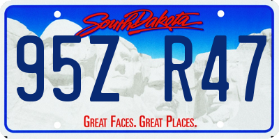 SD license plate 95ZR47
