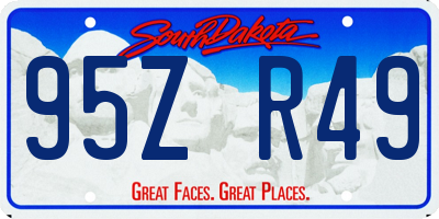 SD license plate 95ZR49