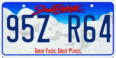 SD license plate 95ZR64