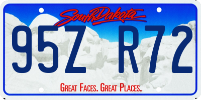 SD license plate 95ZR72