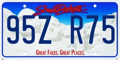 SD license plate 95ZR75