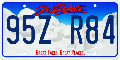 SD license plate 95ZR84