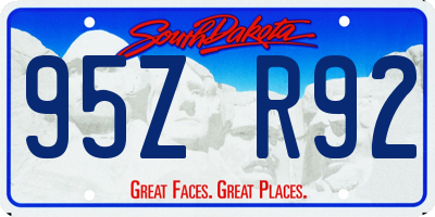 SD license plate 95ZR92