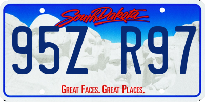 SD license plate 95ZR97