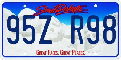 SD license plate 95ZR98