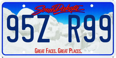 SD license plate 95ZR99