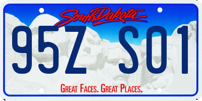 SD license plate 95ZS01