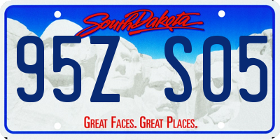 SD license plate 95ZS05