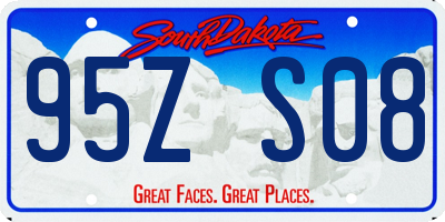 SD license plate 95ZS08