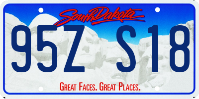 SD license plate 95ZS18