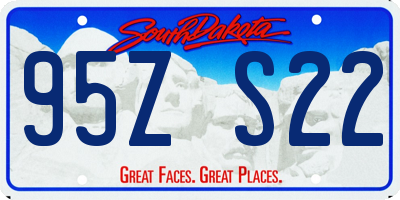 SD license plate 95ZS22