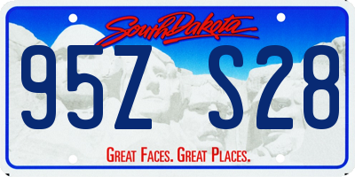 SD license plate 95ZS28