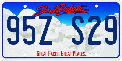 SD license plate 95ZS29