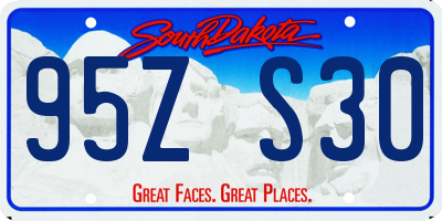 SD license plate 95ZS30