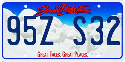 SD license plate 95ZS32