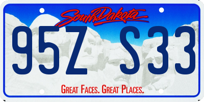 SD license plate 95ZS33