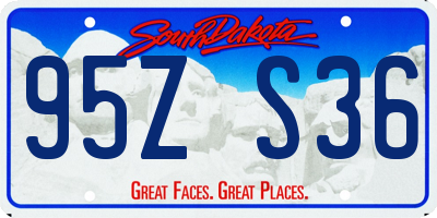 SD license plate 95ZS36