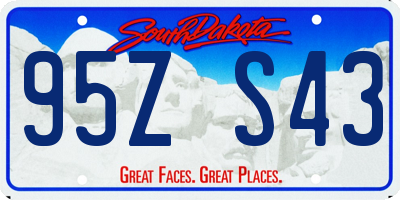 SD license plate 95ZS43