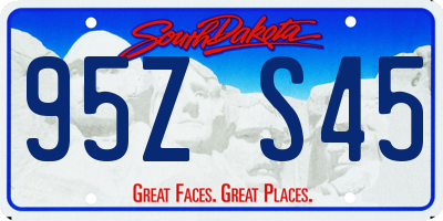 SD license plate 95ZS45