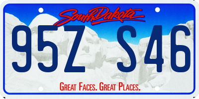 SD license plate 95ZS46