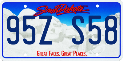 SD license plate 95ZS58