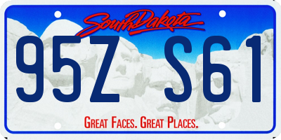 SD license plate 95ZS61
