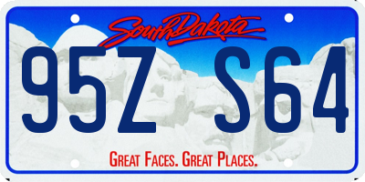 SD license plate 95ZS64