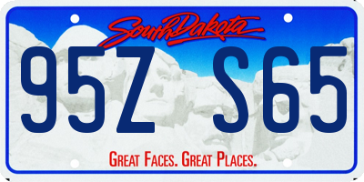 SD license plate 95ZS65