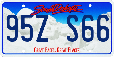 SD license plate 95ZS66