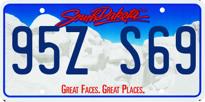 SD license plate 95ZS69