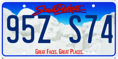 SD license plate 95ZS74