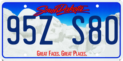 SD license plate 95ZS80