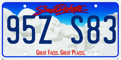 SD license plate 95ZS83