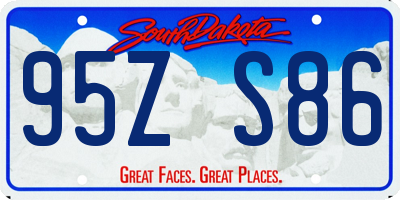 SD license plate 95ZS86