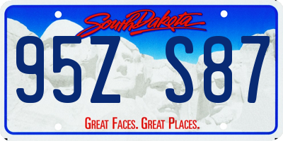 SD license plate 95ZS87