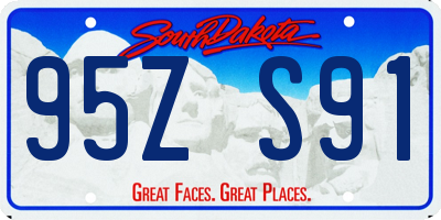 SD license plate 95ZS91