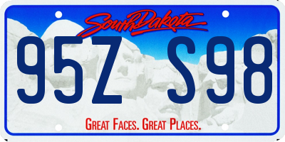 SD license plate 95ZS98