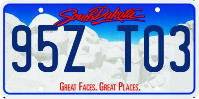 SD license plate 95ZT03