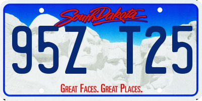 SD license plate 95ZT25