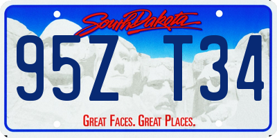SD license plate 95ZT34