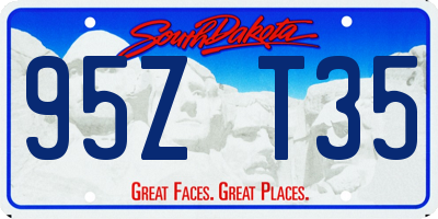 SD license plate 95ZT35