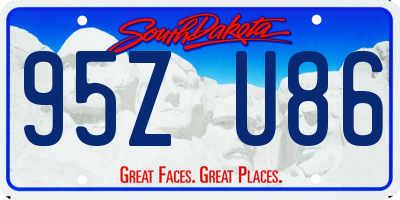 SD license plate 95ZU86