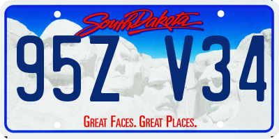 SD license plate 95ZV34
