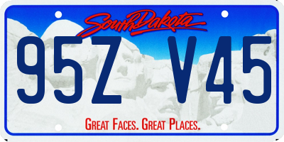 SD license plate 95ZV45