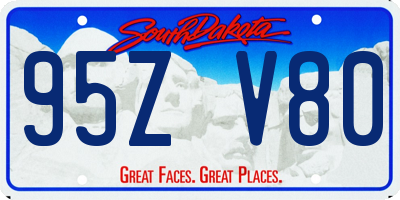 SD license plate 95ZV80
